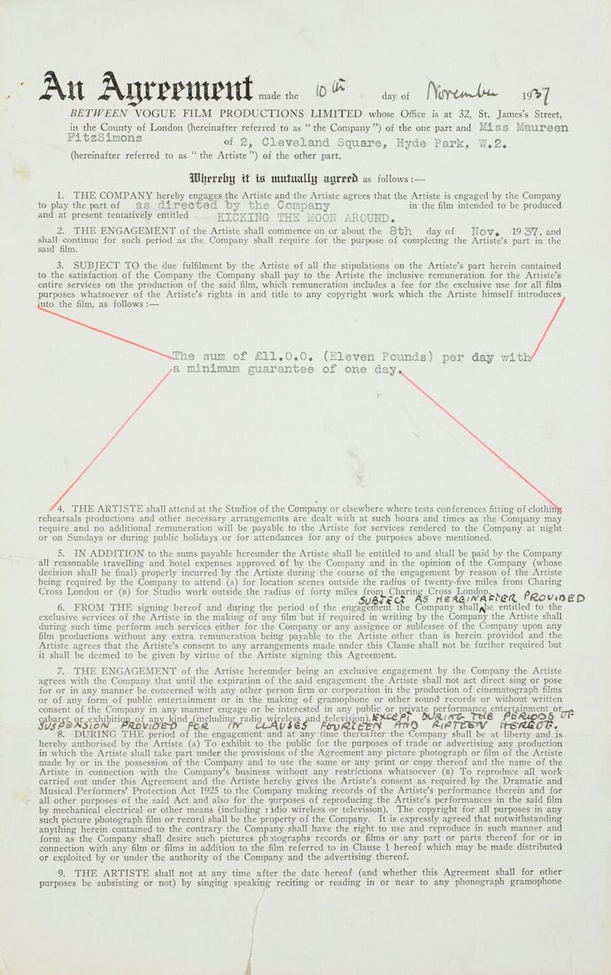 Maureen O'Hara: Two Early Contracts - 2