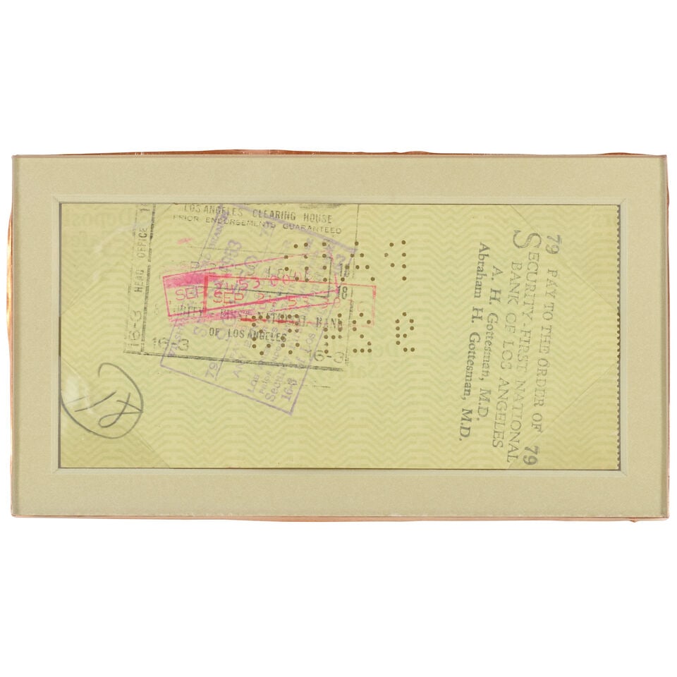 Marilyn Monroe: A Signed Check Sept 23 1953, - 2