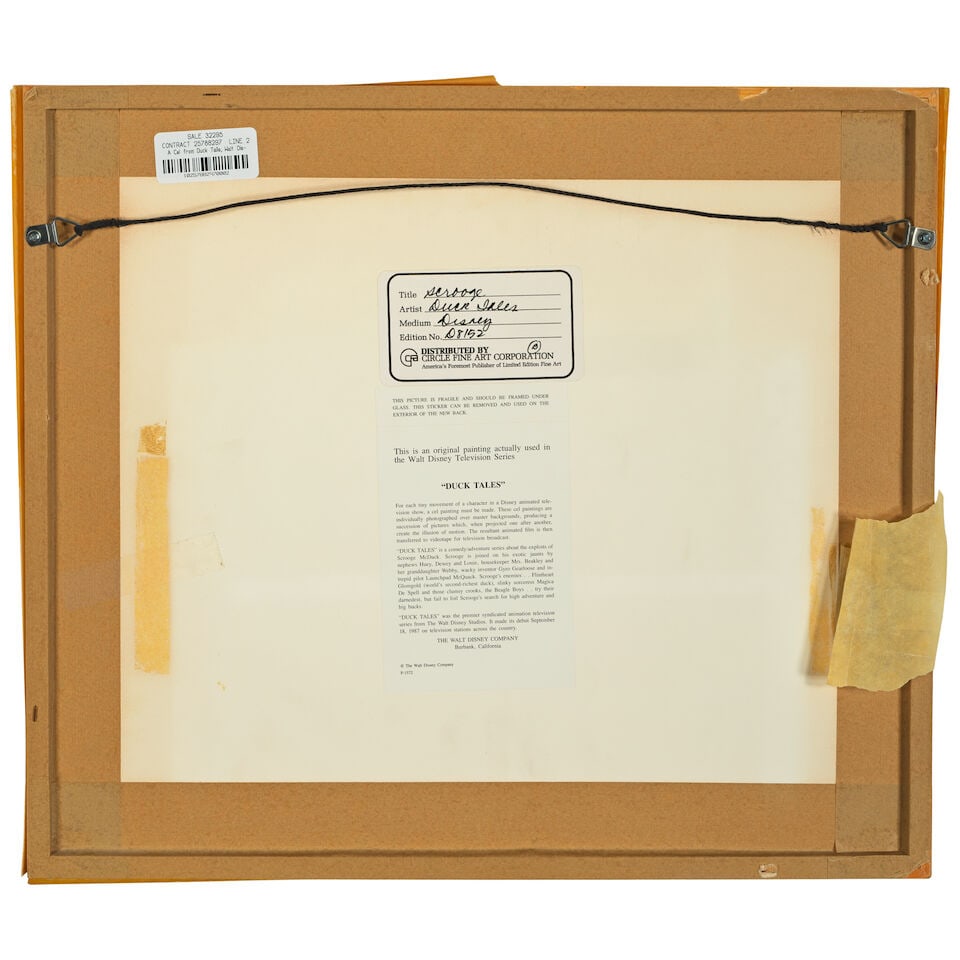 'Scrooge McDuck' Celluloid from Duck Tails, Walt Disney, 1987 - 2