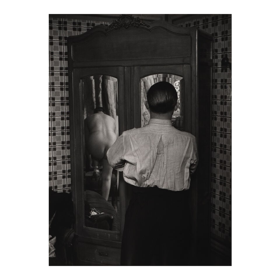 Brassaï (1899-1984); Armoire à glace dans un hôtel de passe, rue Quincampoix;: Brassaï (1899-1984) Armoire à glace dans un hôtel de passe, rue Quincampoix, 1932 Gelatin silver print, printed later; signed in pencil and the photographer's '81, Rue du Faubourg St-Ja