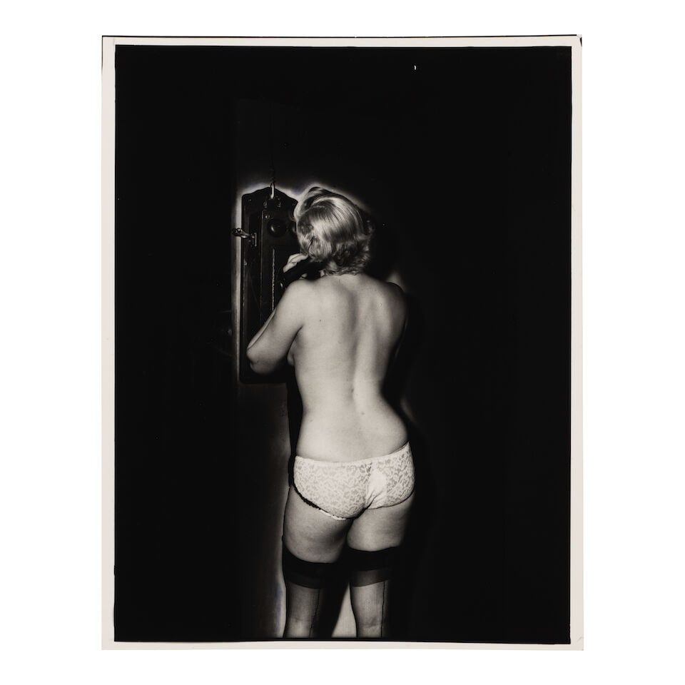 Weegee (Arthur Fellig) (1899-1968); Burlesque Performer Backstage; - 2