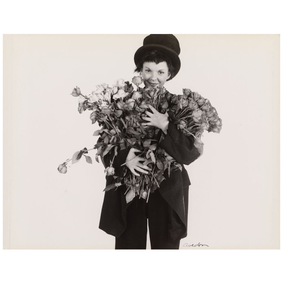 Richard Avedon (1923-2004); Judy Garland in Tramp Costume;: Richard Avedon (1923-2004) Judy Garland in Tramp Costume, 1951 Gelatin silver print; signed in ink on the image, flush-mounted to board, framed. 7 x 9 in. (17.8 x 22.9 cm.) Footnotes: Provenance Judy