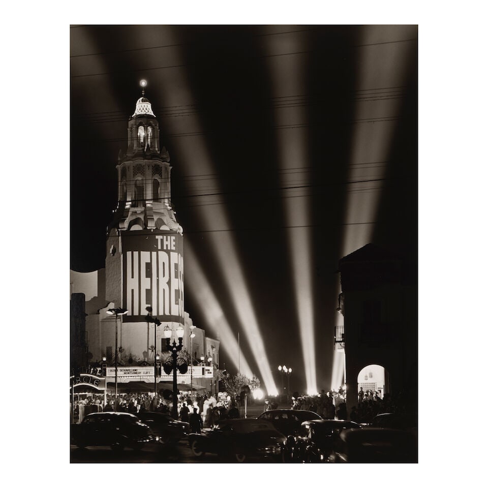 Max Yavno (1911-1985); The Heiress (Première at Carthay Circle);: Max Yavno (1911-1985) The Heiress (Première at Carthay Circle), 1949 Gelatin silver print, printed later; mounted, signed in pencil on the mount. 19 3/8 x 15 1/2 in. (49.2 x 39.4 cm.) mount 28 x