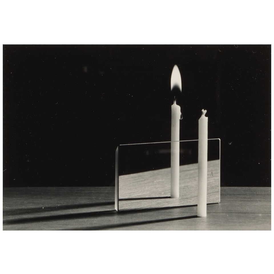 Berenice Abbott (1898-1991); Parallax (Candles);: Berenice Abbott (1898-1991) Parallax (Candles), c. 1960 Gelatin silver print; signed in pencil and the photographer's '50 Commerce Street' studio stamp, with the street cancelled in pencil, on the rev