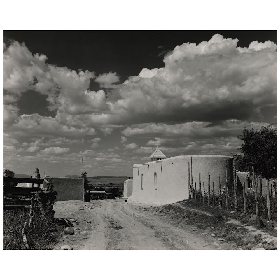 Ernest Knee (1907-1982); Selected Images (comprising 'Taos Pueblo, N.M' and 'Rancho de Taos');: Ernest Knee (1907-1982) Selected Images (comprising 'Taos Pueblo, N.M' and 'Rancho de Taos'), c. 1940-41 Two gelatin silver prints; one mounted, signed, titled, and dated in pencil on the mount, title