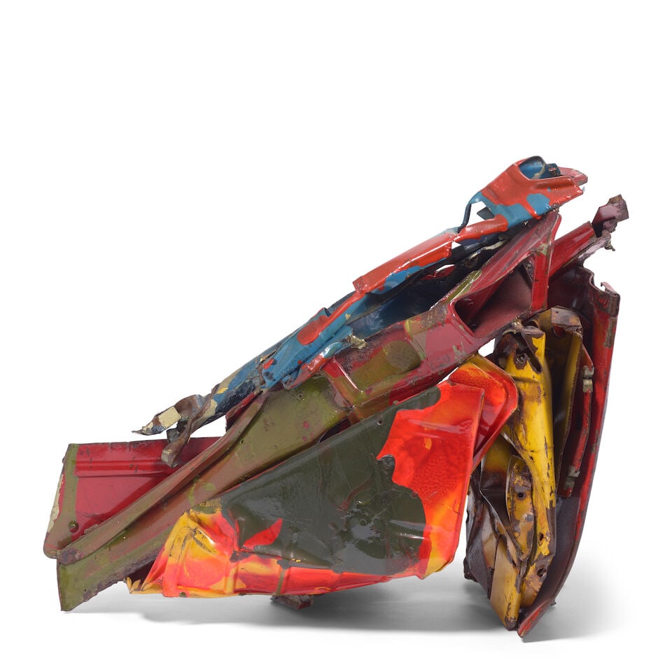 JOHN CHAMBERLAIN (1927-2011) Tonk #24-83, 1983: JOHN CHAMBERLAIN (1927-2011) Tonk #24-83, 1983 signed 'Chamberlain' (profile edge) painted steel 11 1/2 x 14 x 7 1/2 in. 29.2 x 35.6 x 19.1 cm. Footnotes: Provenance Xavier Fourcade Inc. and Thondis M