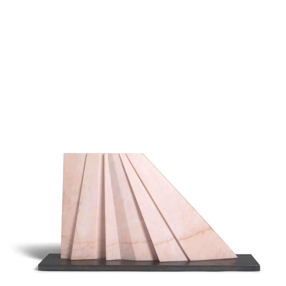 BEVERLY PEPPER (1922-2020) Rose Silence, 2009: BEVERLY PEPPER (1922-2020) Rose Silence, 2009 signed 'Beverly Pepper' (on the base) Rosso di Portogallo marble 11 x 20 x 3 in. 30 x 51 x 7 cm. Footnotes: Exhibited New York, Marlborough Gallery Chelse