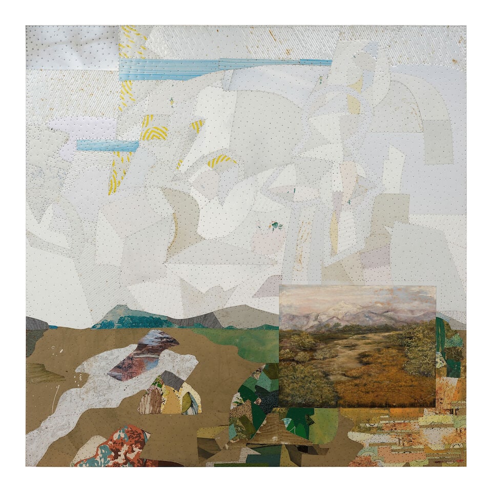 TONY BERLANT (B. 1941) The High Desert, 1984-85: TONY BERLANT (B. 1941) The High Desert, 1984-85 found tin and nails with found oil painting by L.M. Crawford circa 1925 70 1/2 x 70 1/2 in. 179.1 x 179.1 cm. Footnotes: Provenance L.A. Louver, Venice,