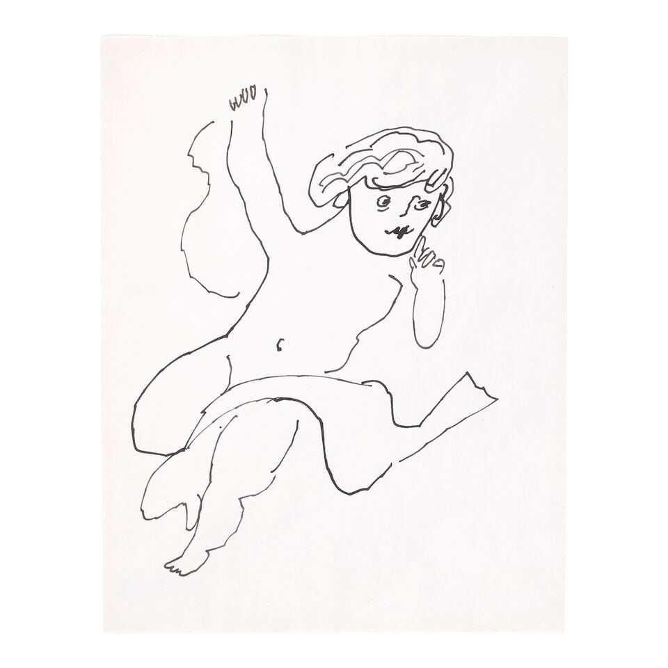 ANDY WARHOL (1928-1987) Angel with Sash, circa 1954 (This work is registered in The Andy Warhol ... (1 of 3)