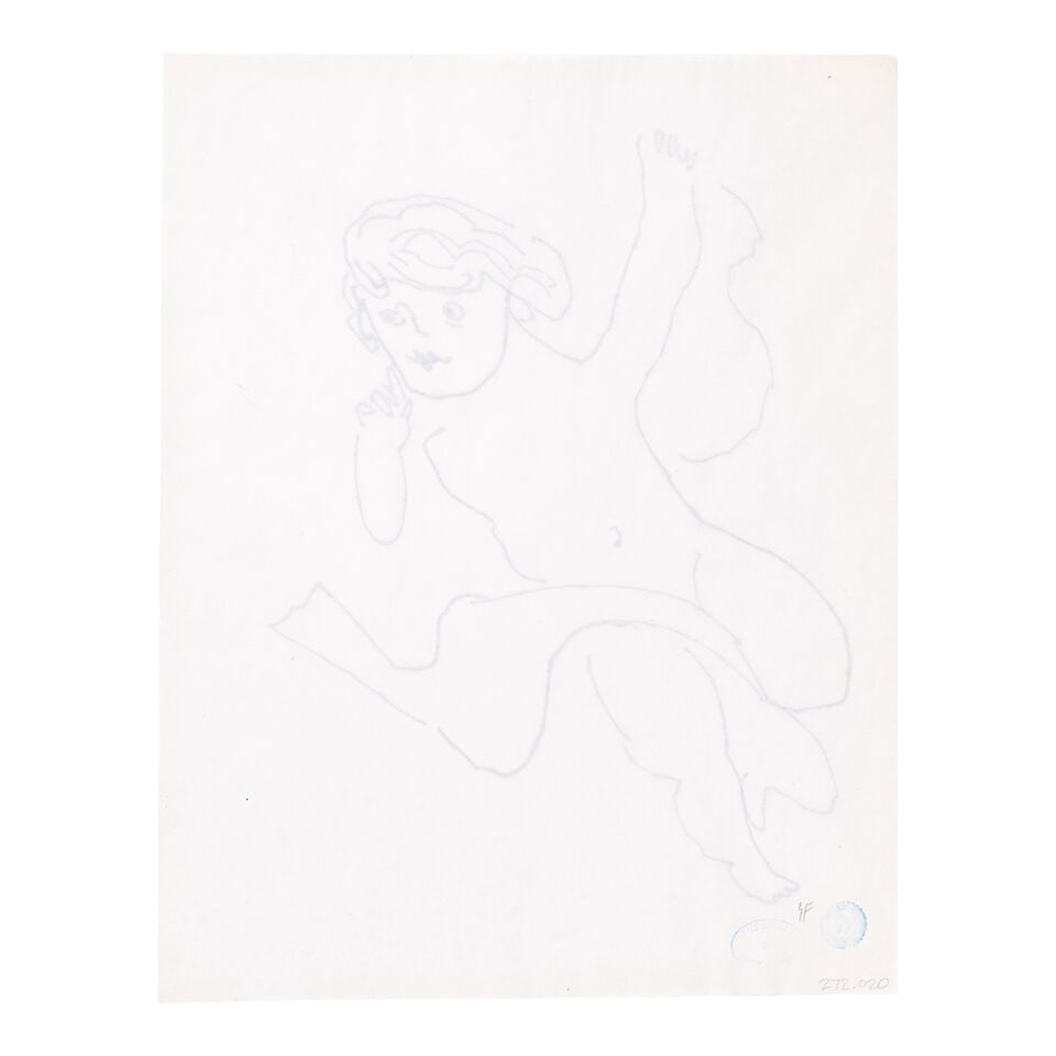 ANDY WARHOL (1928-1987) Angel with Sash, circa 1954 (This work is registered in The Andy Warhol ... - 2