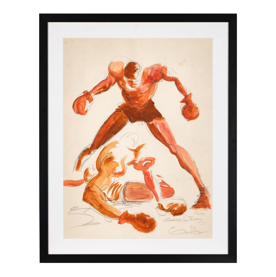 ERNIE BARNES (1938-2009) Sketch for Boxing No. 2, circa 1984 (This work is included in the forth... - 2