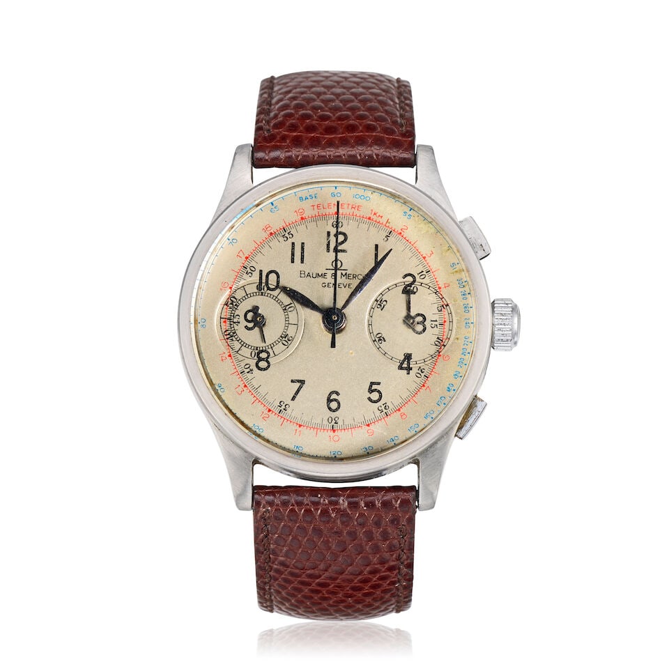 Baume & Mercier. A stainless steel manual wind chronograph wristwatch Circa 1950 (1 of 3)