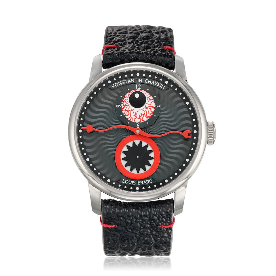 Louis Erard x Konstantin Chaykin. A Limited Edition stainless steel automatic wristwatch Le Reg...: Louis Erard x Konstantin Chaykin. A Limited Edition stainless steel automatic wristwatch Model: Le Regulateur Dusk to Dawn, No.1 of 178 Reference: 85237AA88 Date: Purchased May 2023 Movement: