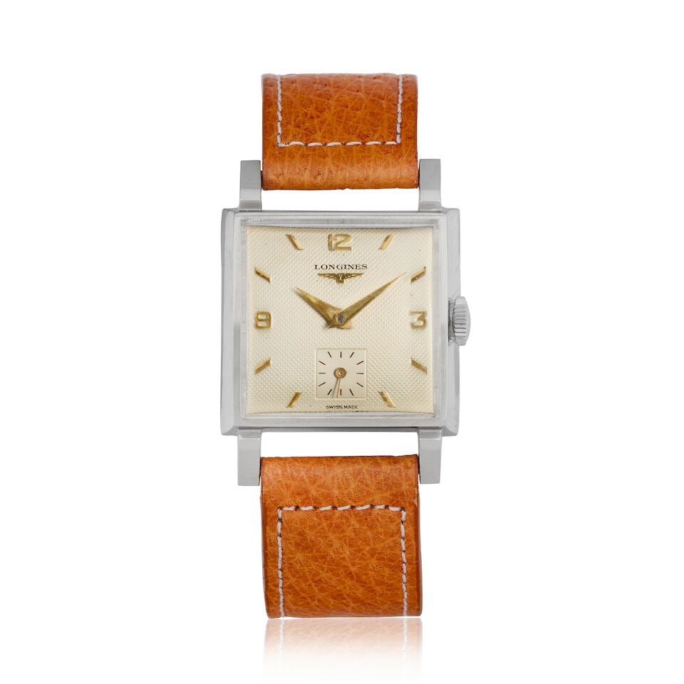 Longines. A stainless steel manual wind wristwatch Ref: 6395-1, Circa 1954 (1 of 3)