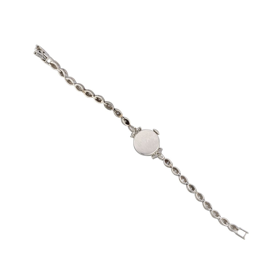 Mathey-Tissot. A lady's platinum and diamond set manual wind bracelet watch Circa 1930 - 3