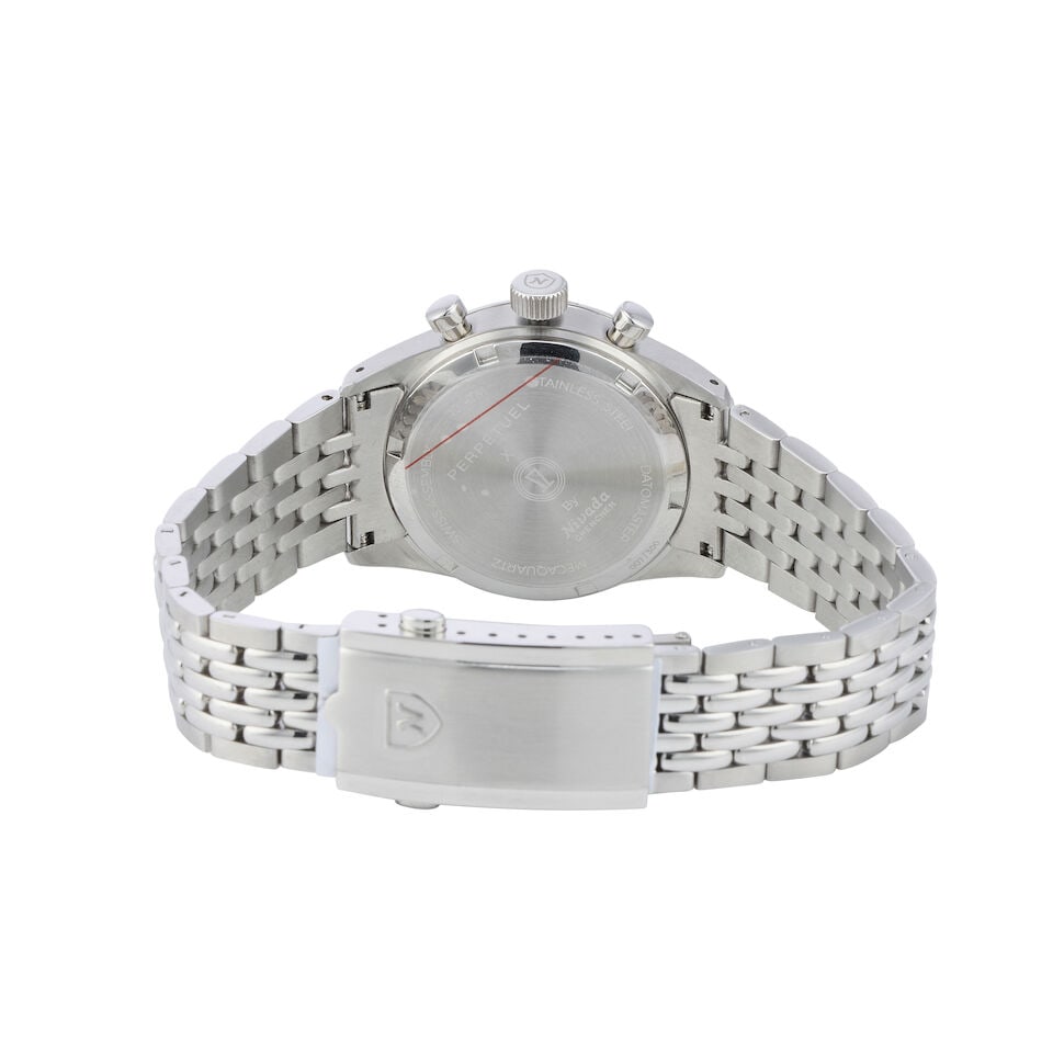 Nivada Grenchen for Perpétuel. A Limited Edition stainless steel meca-quartz calendar brace... - 2