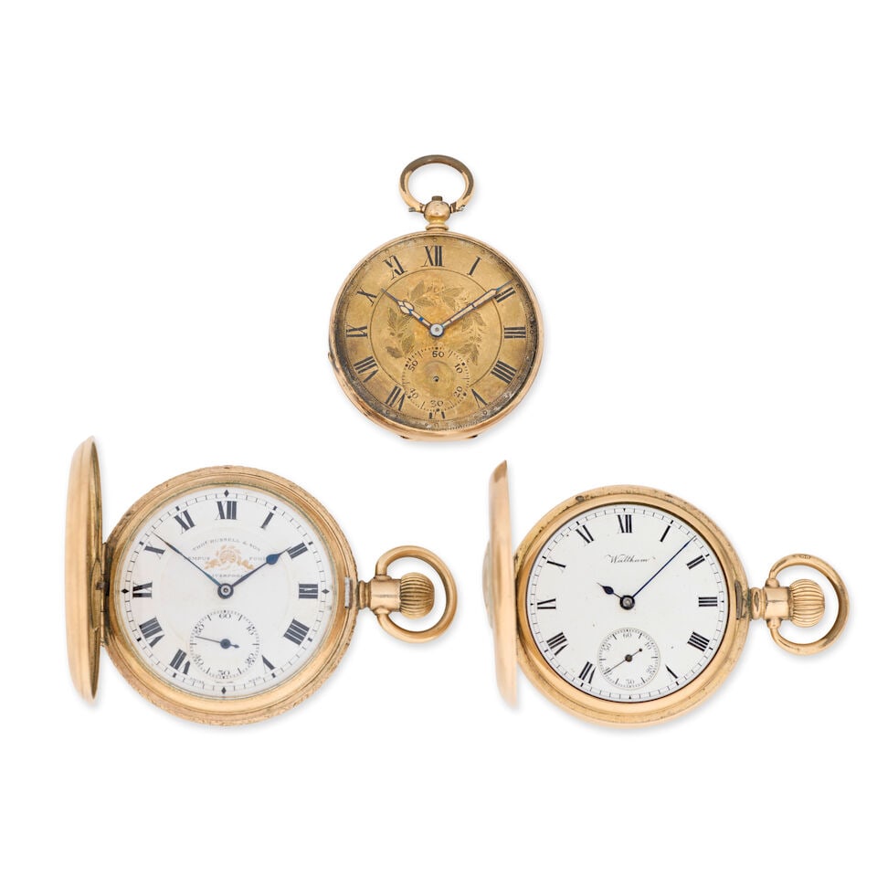 A lot of gold pocket watch with two gold plated pocket watches (3) Various dates (1 of 3)