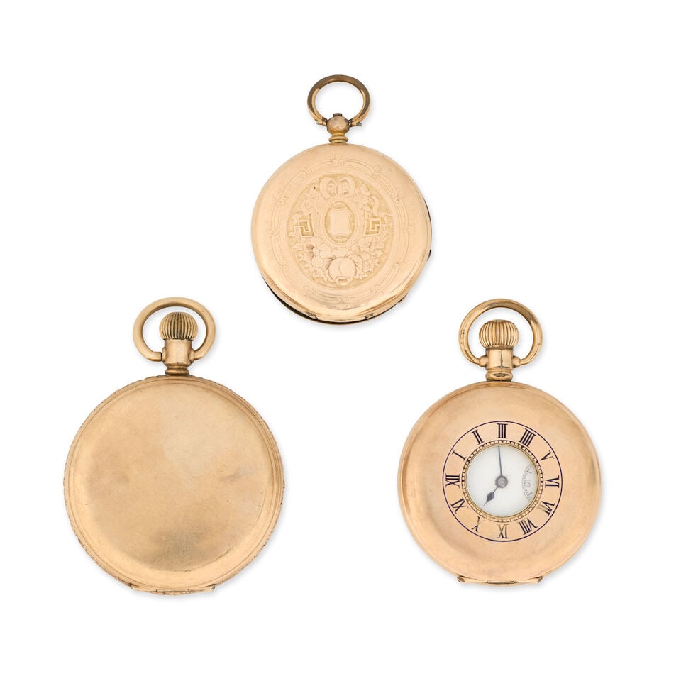 A lot of gold pocket watch with two gold plated pocket watches (3) Various dates - 2