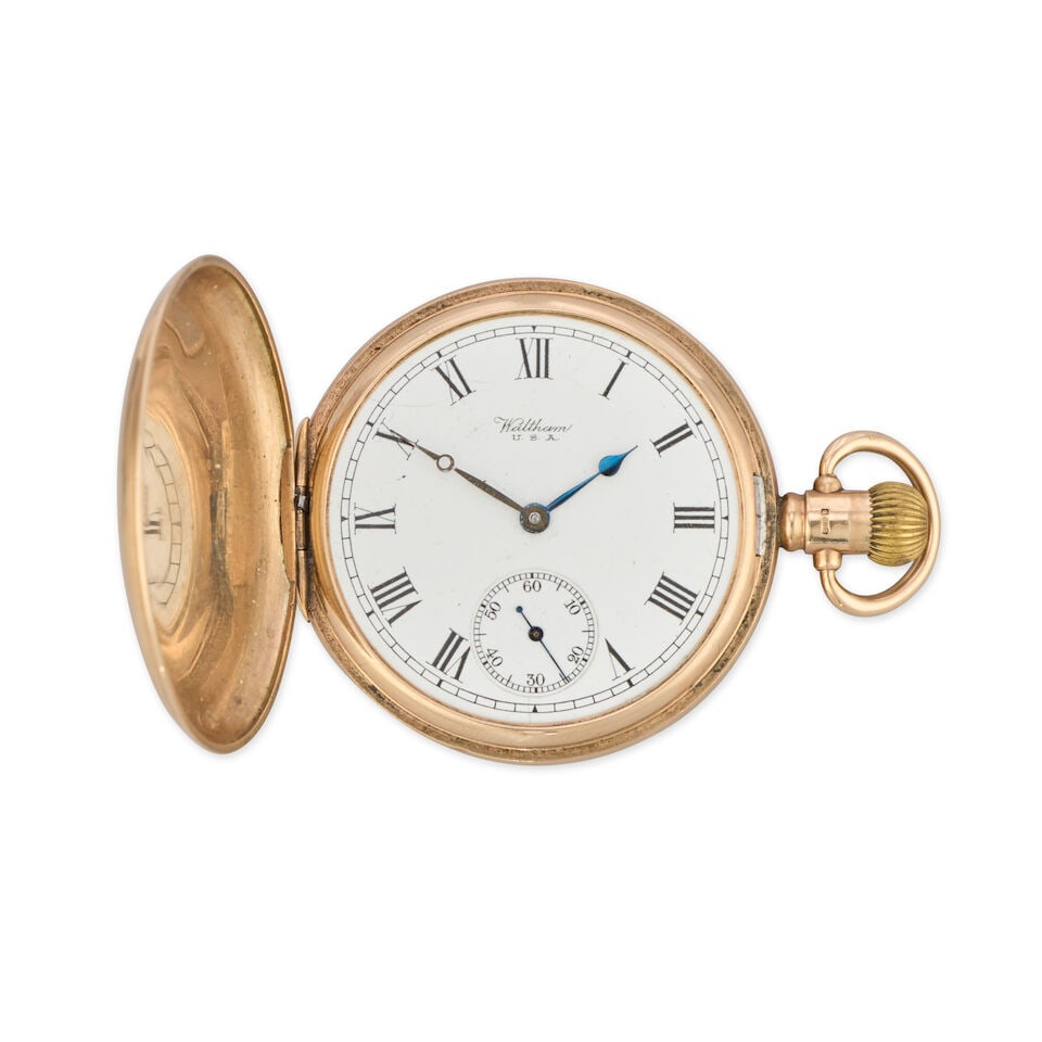 Waltham. A 9K gold keyless wind open face pocket watch Birmingham Hallmark for 1925 (1 of 3)