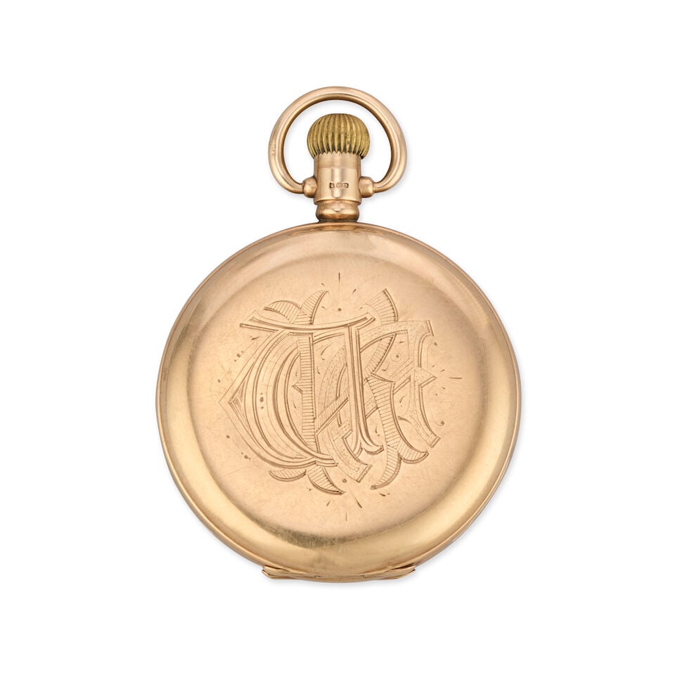 Waltham. A 9K gold keyless wind open face pocket watch Birmingham Hallmark for 1925 - 3