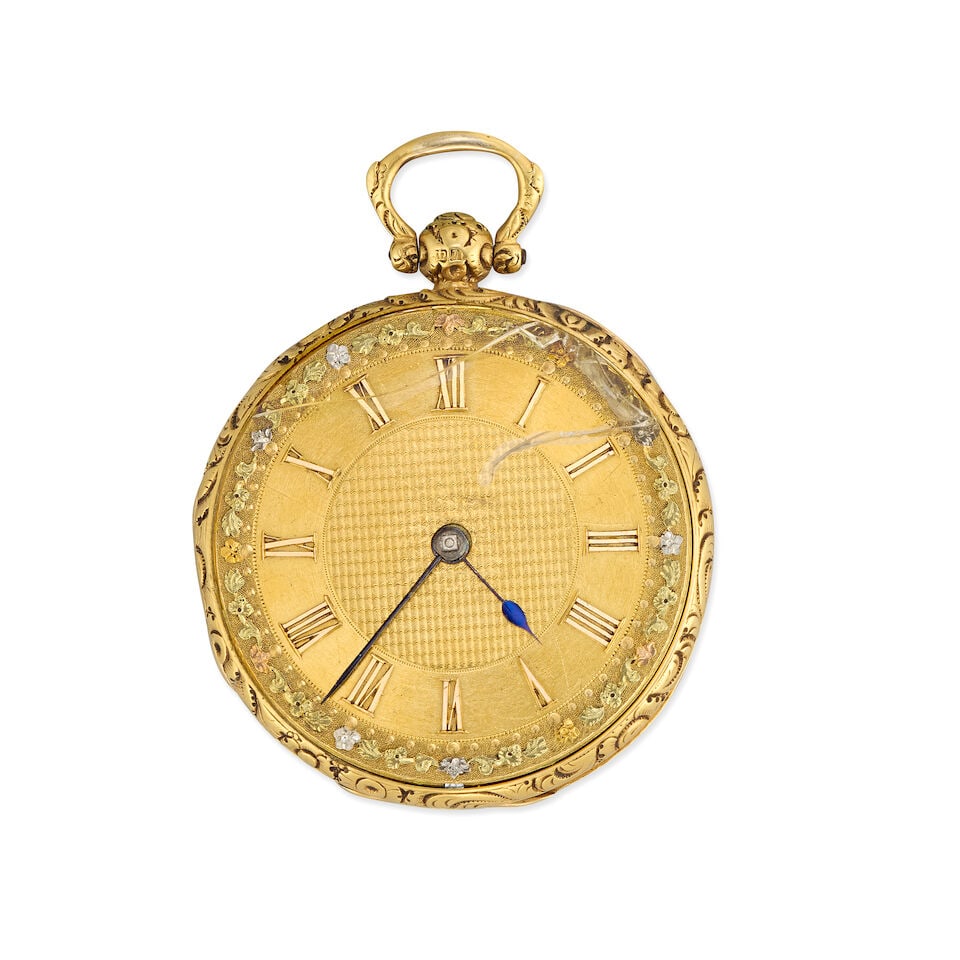 Bracebridge's, London. An 18K gold key wind open face pocket watch London Hallmark for 1830 (1 of 2)