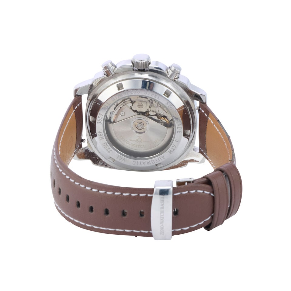 Zeno-Watch Basel. A stainless steel automatic chronograph calendar wristwatch Square Pilot Chro... - 2