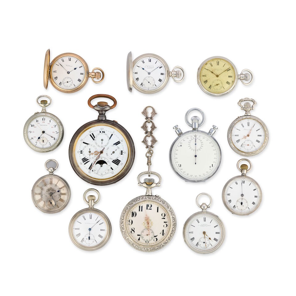 A lot of 12 pocket watches (12) Various dates (1 of 3)