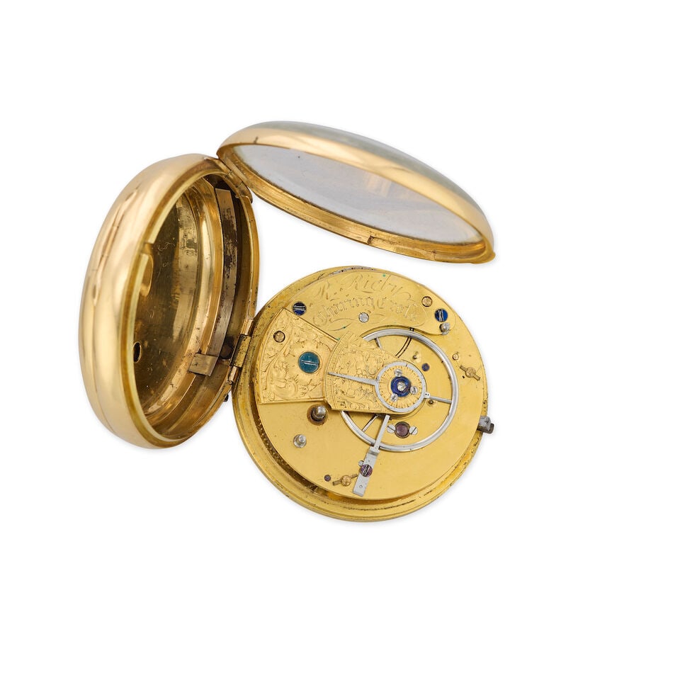 R. Rigby, Charing Cross. An 18K gold key wind open face pocket watch London Hallmark for 1825 - 2