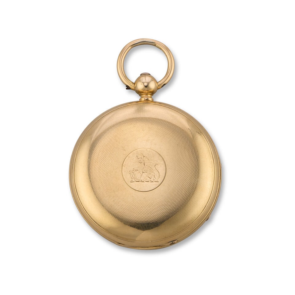 J.W.Benson, 25 Old Bond Street, London. An 18K gold key less wind open face pocket watch London ... - 3