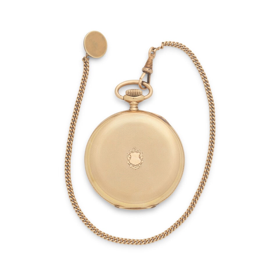 Invar. A 14K gold keyless wind open face pocket watch - 2