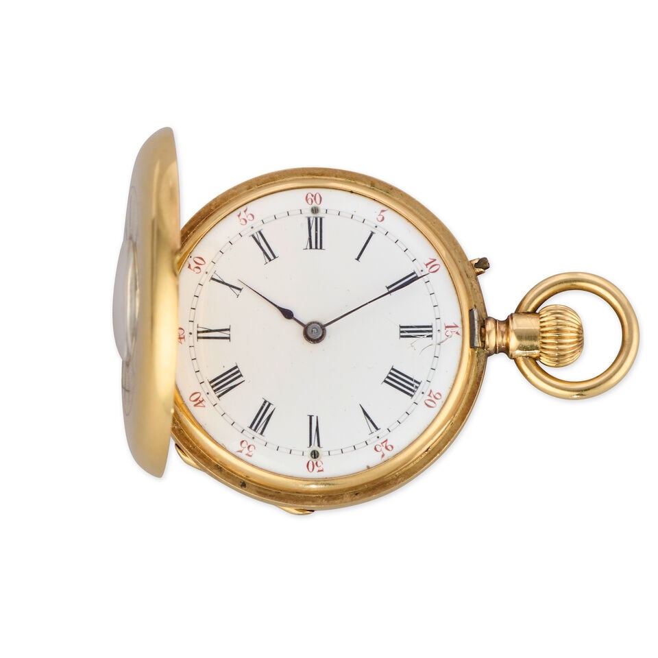 Lund & Blockley, 42 Pall Mall, London. An 18K gold keyless wind half hunter pocket watch Circa 1890 (1 of 4)