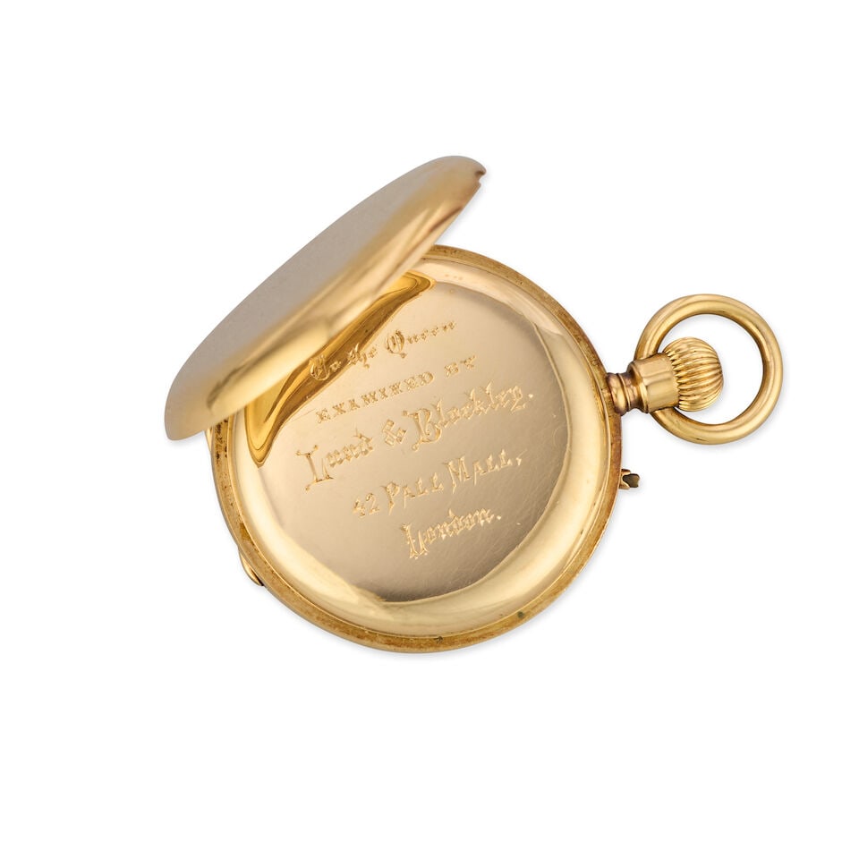 Lund & Blockley, 42 Pall Mall, London. An 18K gold keyless wind half hunter pocket watch Circa 1890 - 2