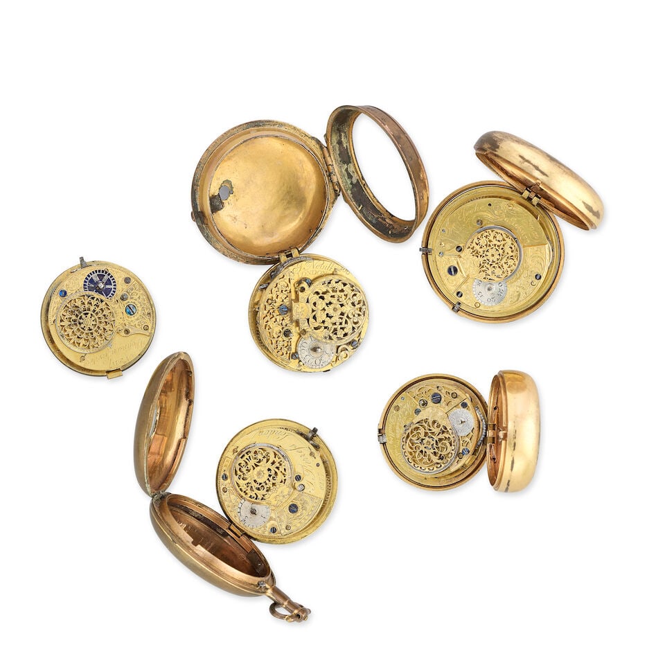 A lot of five gilt metal watches (5) Various dates - 2