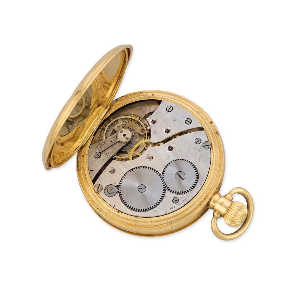 An 18K gold key wind half hunter pocket watch Birmingham Hallmark for 1922 - 2