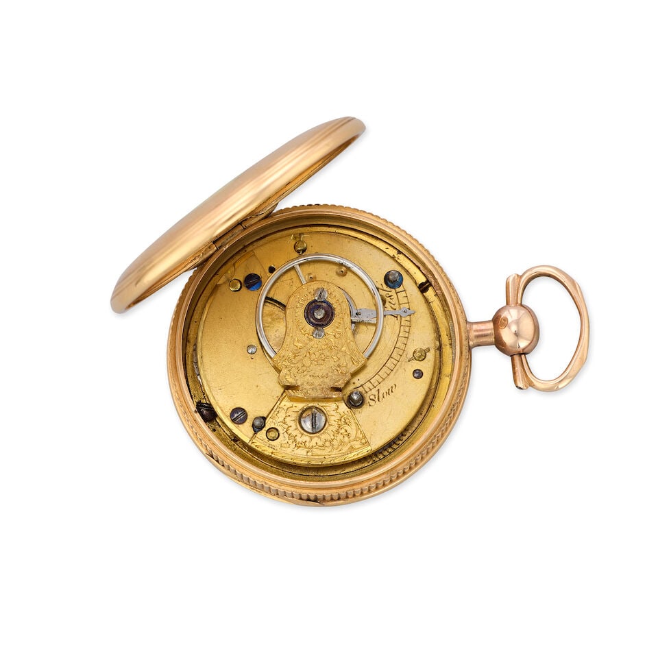 An 18K gold key wind open face pocket watch London Hallmark for 1806 - 2