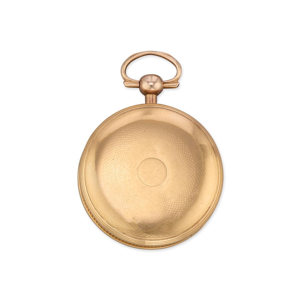 An 18K gold key wind open face pocket watch London Hallmark for 1806 - 4