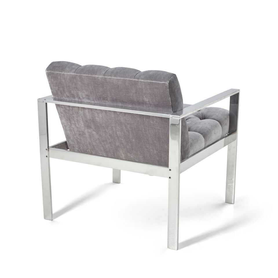 HARVEY PROBBER (1922-2003) Lounge Chair, Model 1427Acirca 1965upholstery, aluminum, unmarkedheig... - 2