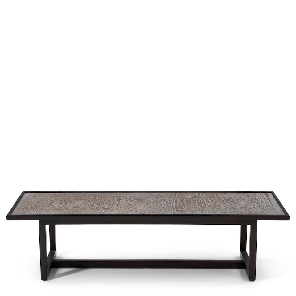 HARVEY PROBBER (1922-2003) AND ARPAD ROSTI (1909-1999) Coffee Table, Model 13221950sengraved pew... (1 of 2)