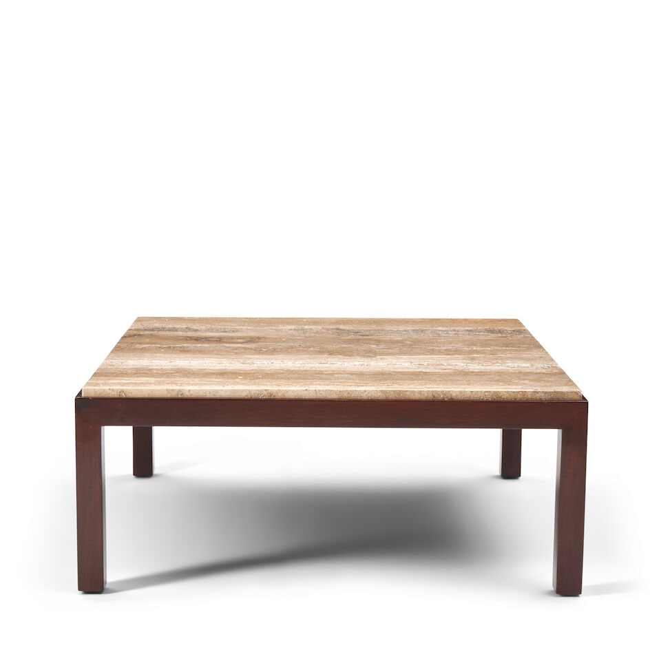 EDWARD WORMLEY (1907-1995) FOR DUNBAR Parsons style Coffee Table, model no. 52061952travertine, ... (1 of 2)