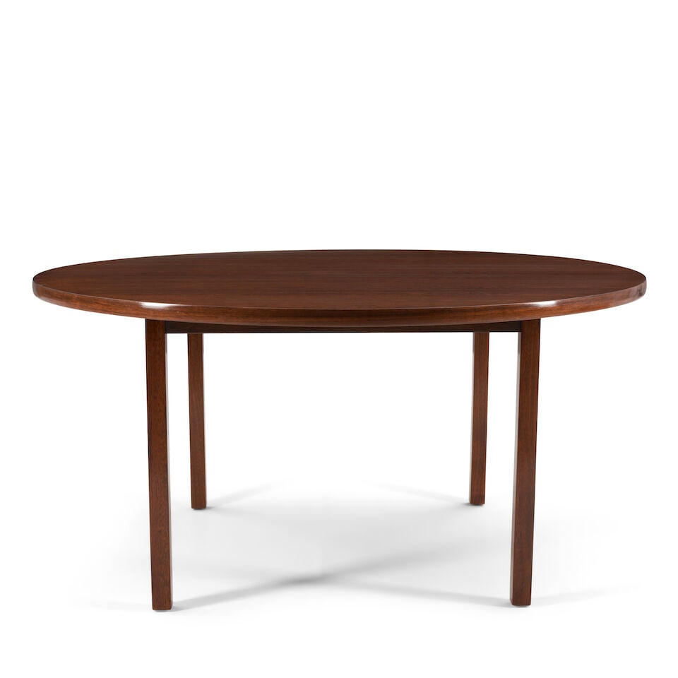 EDWARD WORMLEY (1907-1995) FOR DUNBAR Dining Table1960srosewood, metal Dunbar labelheight 29in; ... (1 of 2)