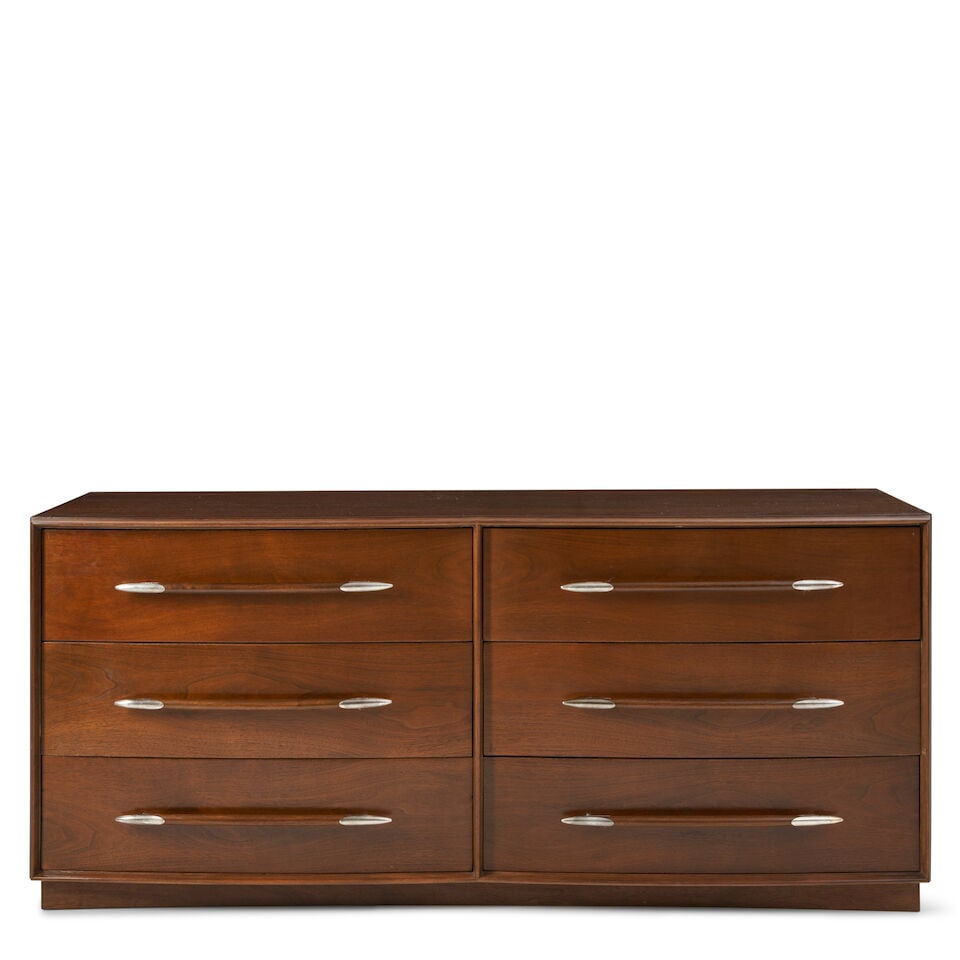 T.H. ROBSJOHN-GIBBINGS (1905-1976) FOR WIDDICOMB Double Chest of Drawers, Model 5003circa 1950oa... (1 of 2)