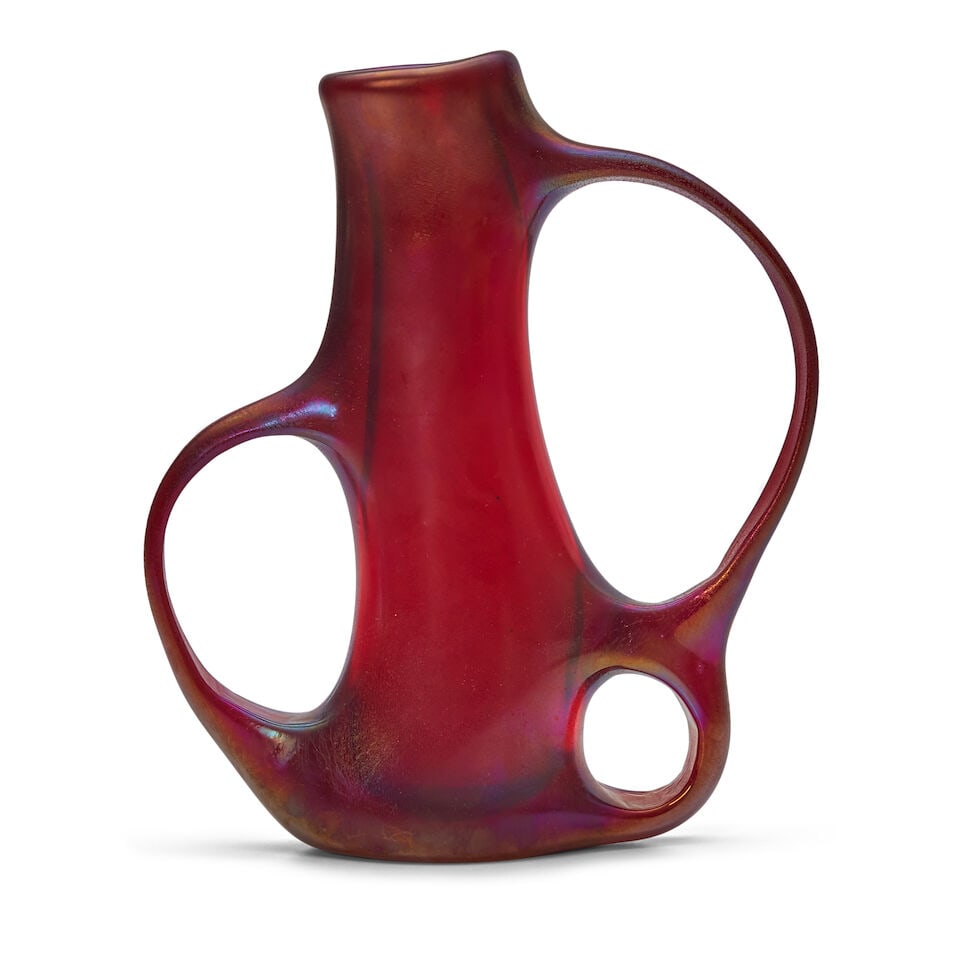 GIORGIO FERRO (BORN 1931) FOR A.V.E.M. 'Anse Volante' Vasecirca 1952glass, unsignedheight 10 3/8... (1 of 2)