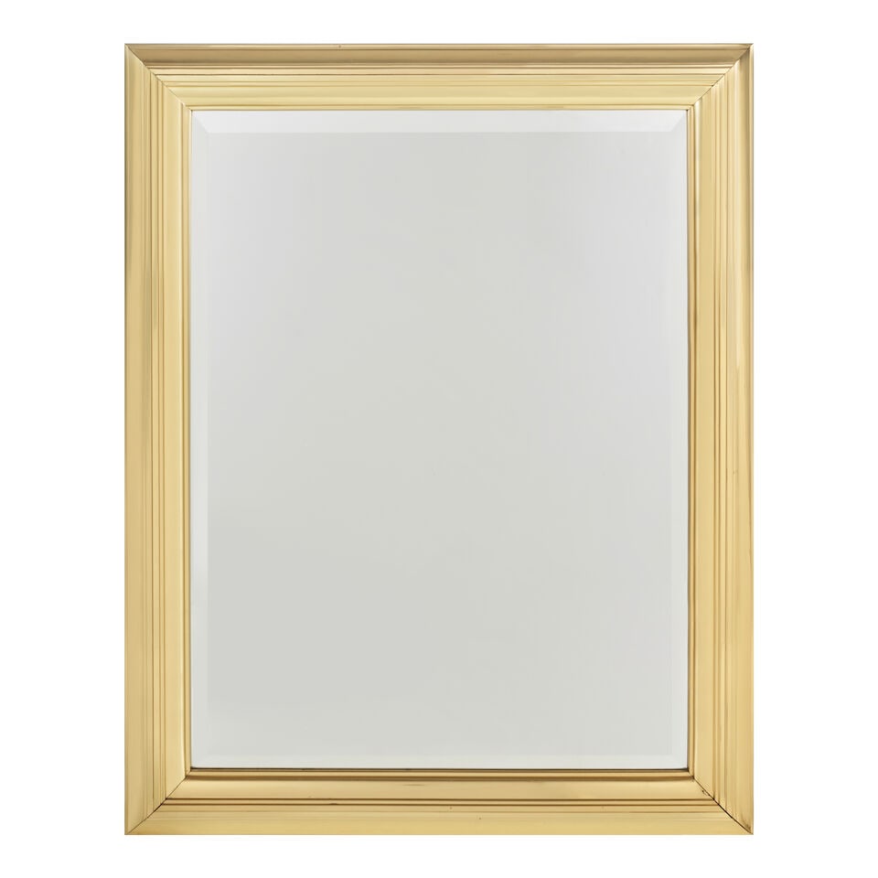 REGENCY MODERNE Large Artisan Mirror1970smolded and lacquered brass, beveled mirror glass, wood,... (1 of 1)