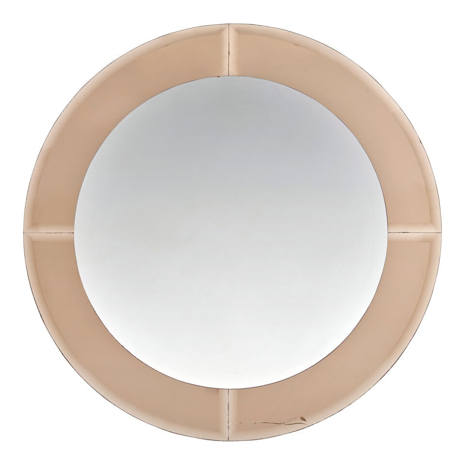 KARL SPRINGER (1931-1991) 'Saturn' Mirrorcirca 1980bronze-tinted beveled mirror glass, beveled m... (1 of 1)