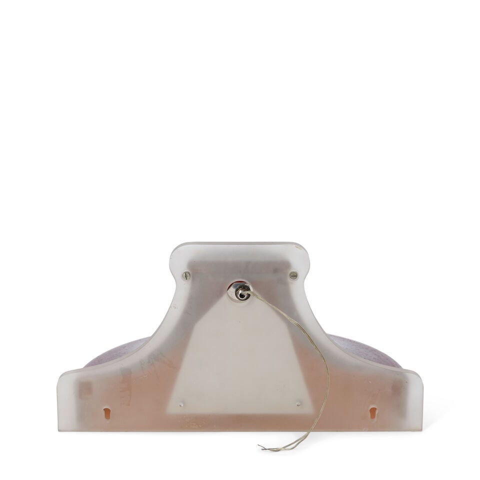 KARL SPRINGER (1931-1991) 'Venetian Wall Sconce'1980amber glass, Lucite, patinated bronze, steel... - 3