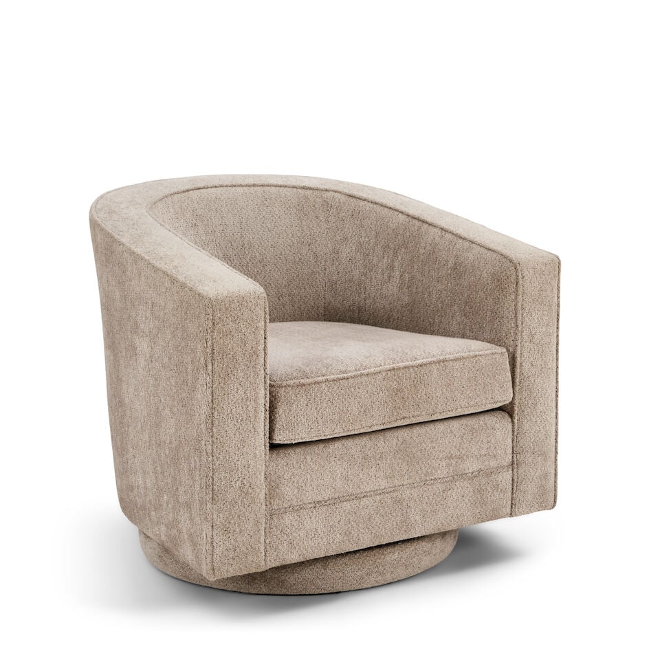 LOBEL ORIGINALS (1998-2025) 'Sutton' Swivel Lounge Chairearly 21st centuryupholstery, metal swiv... (1 of 2)