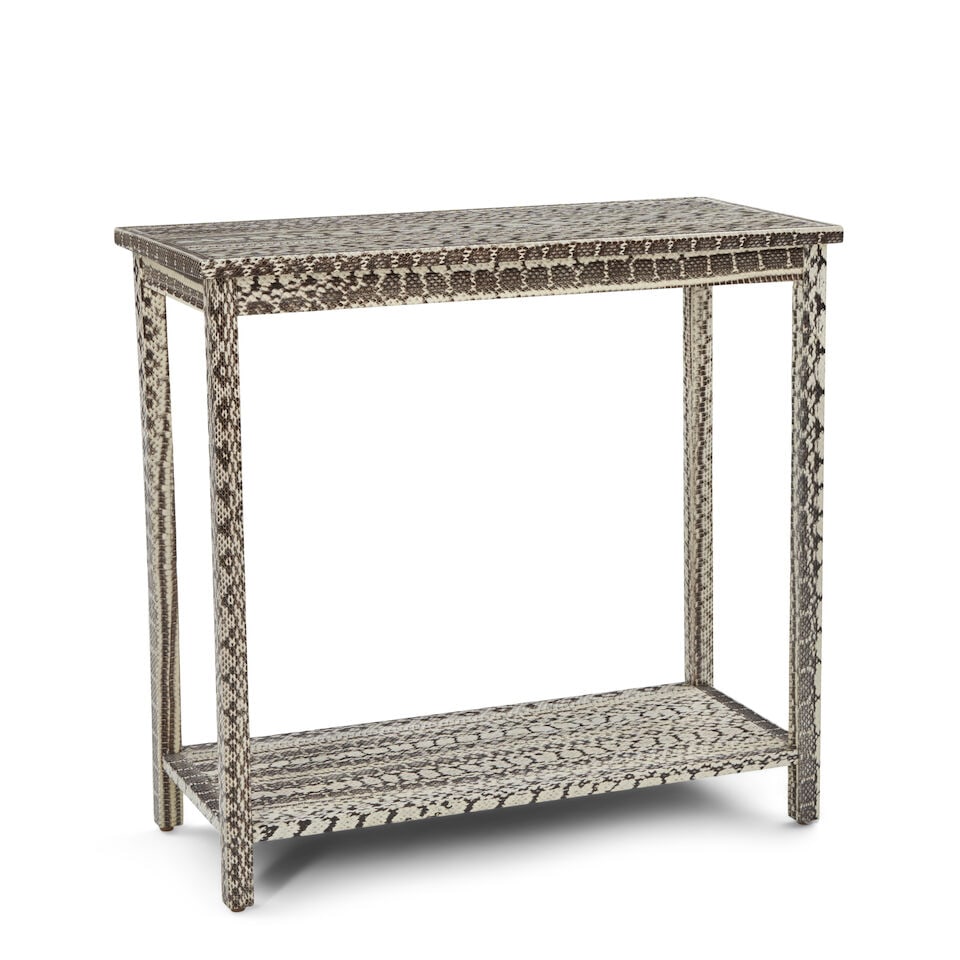 LOBEL ORIGINALS (1998-2025) Console Tableearly 21st centurycobra snakeskin, wood, metal maker's ... (1 of 2)