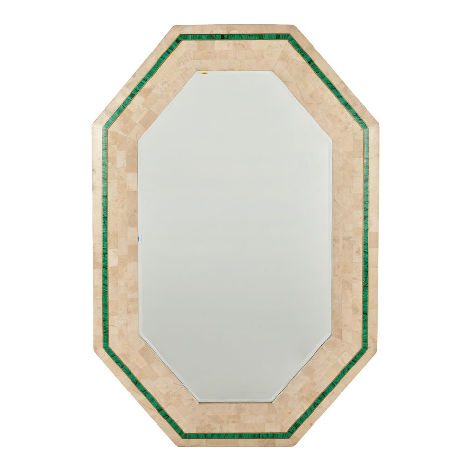 MAITLAND-SMITH (FOUNDED 1979) Mirrordated 1985tesselated travertine, malachite, brass, beveled m... (1 of 1)