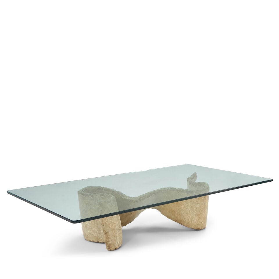 SILAS SEANDEL (BORN 1937) Sculptural Coffee Tablecirca 1970cast resin, glass, artist's signature... - 3
