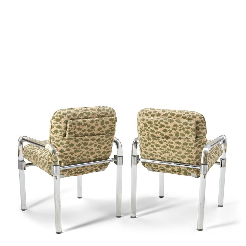 JEFF MESSERSCHMIDT (BORN 1949) Pair of 'Pipe Line II' Armchairsdated 1977Lucite, upholstery, chr... - 2